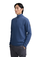 Merino Wool Cable Knit Quarter Zip - Teal
