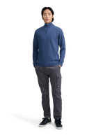 Merino Wool Cable Knit Quarter Zip - Teal