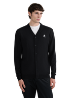 Retro Button Through Cardigan - Black
