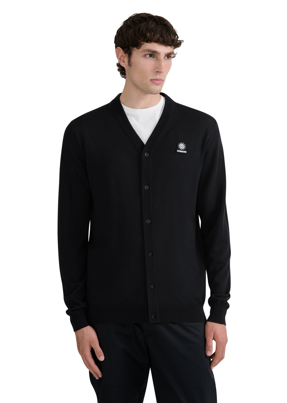 Retro Button Through Cardigan - Black