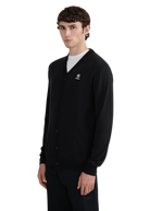 Retro Button Through Cardigan - Black