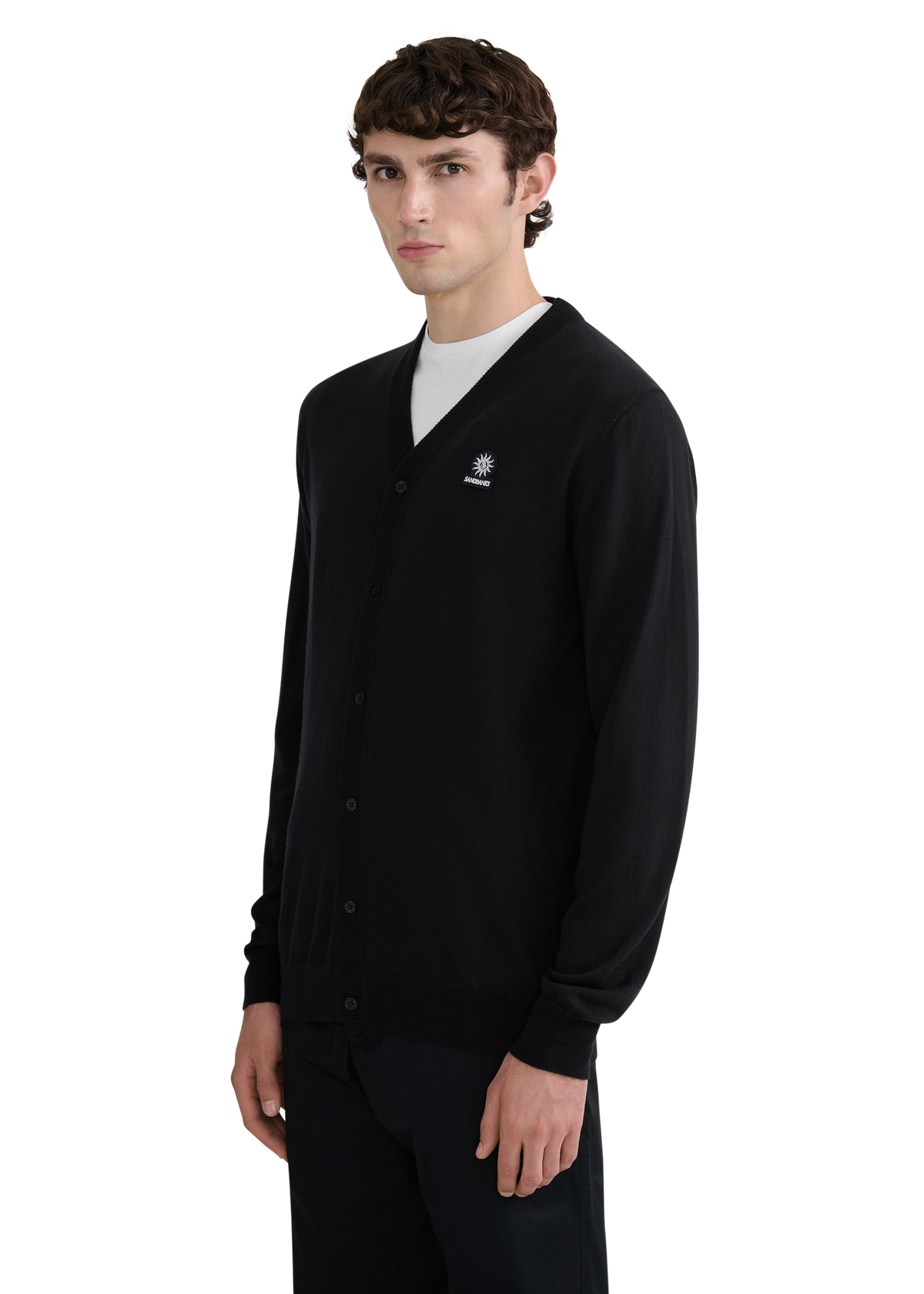 Retro Button Through Cardigan - Black