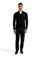 Retro Button-Through Cardigan - Black