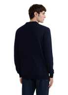 Retro Button Through Cardigan - Navy