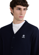Retro Button Through Cardigan - Navy