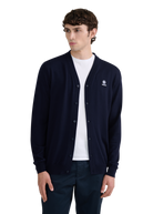 Retro Button Through Cardigan - Navy