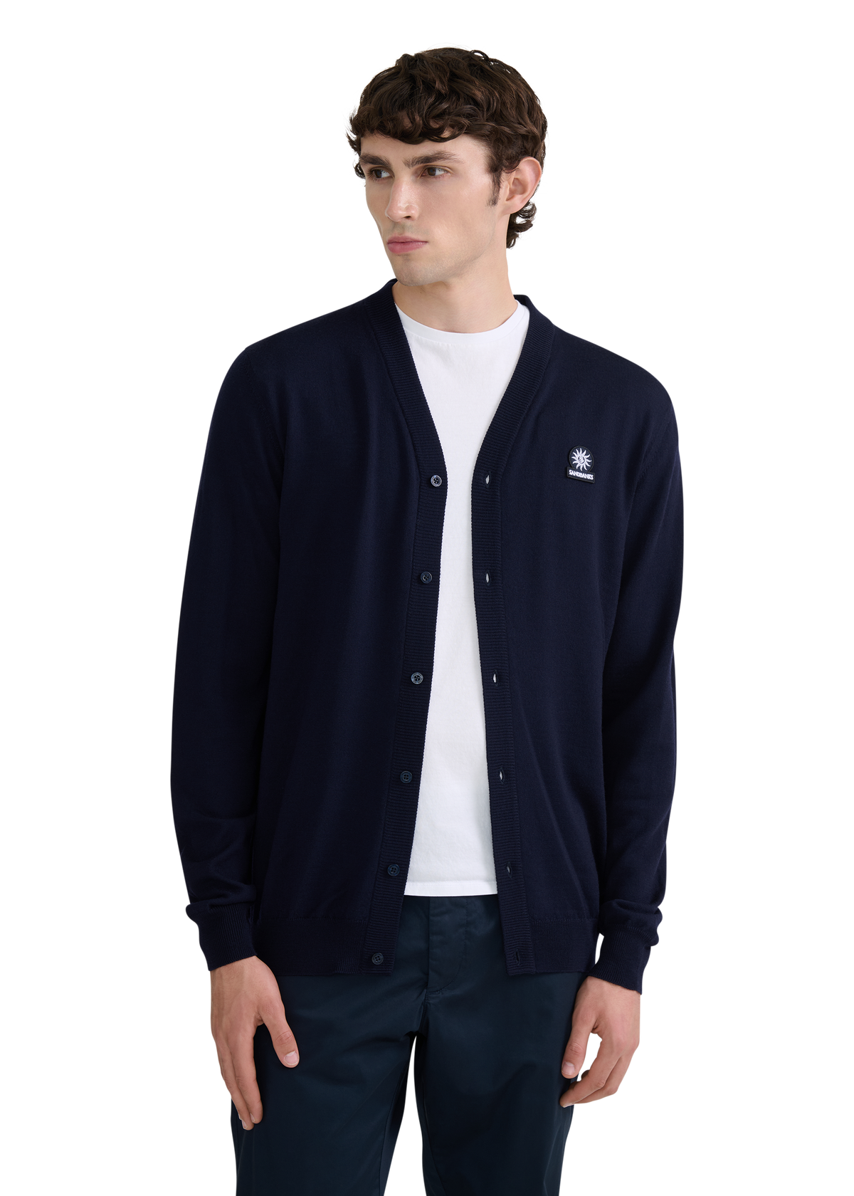 Retro Button Through Cardigan - Navy