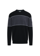 Merino Wool Colour Block Jumper - Black/Light Grey
