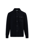 Button Through Knit Overshirt - Black
