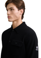 Button Through Knit Overshirt - Black
