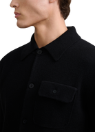 Button Through Knit Overshirt - Black