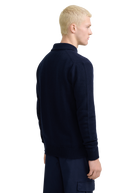 Button Through Knit Overshirt - Navy