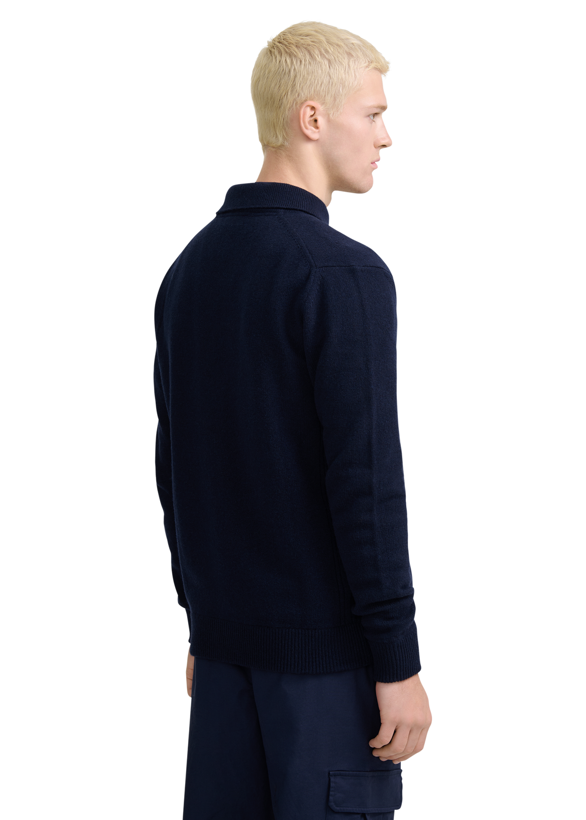 Button Through Knit Overshirt - Navy