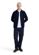 Button Through Knit Overshirt - Navy