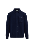 Button Through Knit Overshirt - Navy