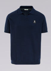 Sandbanks Knitted Revere Polo Shirt - Navy