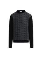 Intarsia Rope Knitted Jumper - Black