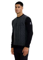Intarsia Rope Knitted Jumper - Black