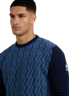 Intarsia Rope Knitted Jumper - Navy