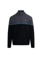 Colour Block Tri-Colour Quarter-Zip - Black