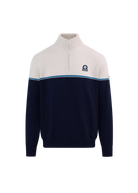 Colour Block Tri-Colour Quarter-Zip - Navy