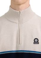 Colour Block Tri-Colour Quarter-Zip - Navy