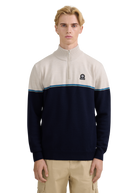 Colour Block Tri-Colour Quarter-Zip - Navy