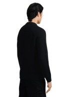 Merino Wool Ribbed Mock Neck Jumper - Black