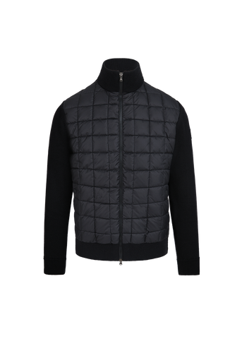 Sandbanks Grid Hybrid Funnel Neck Knit Jacket - Black