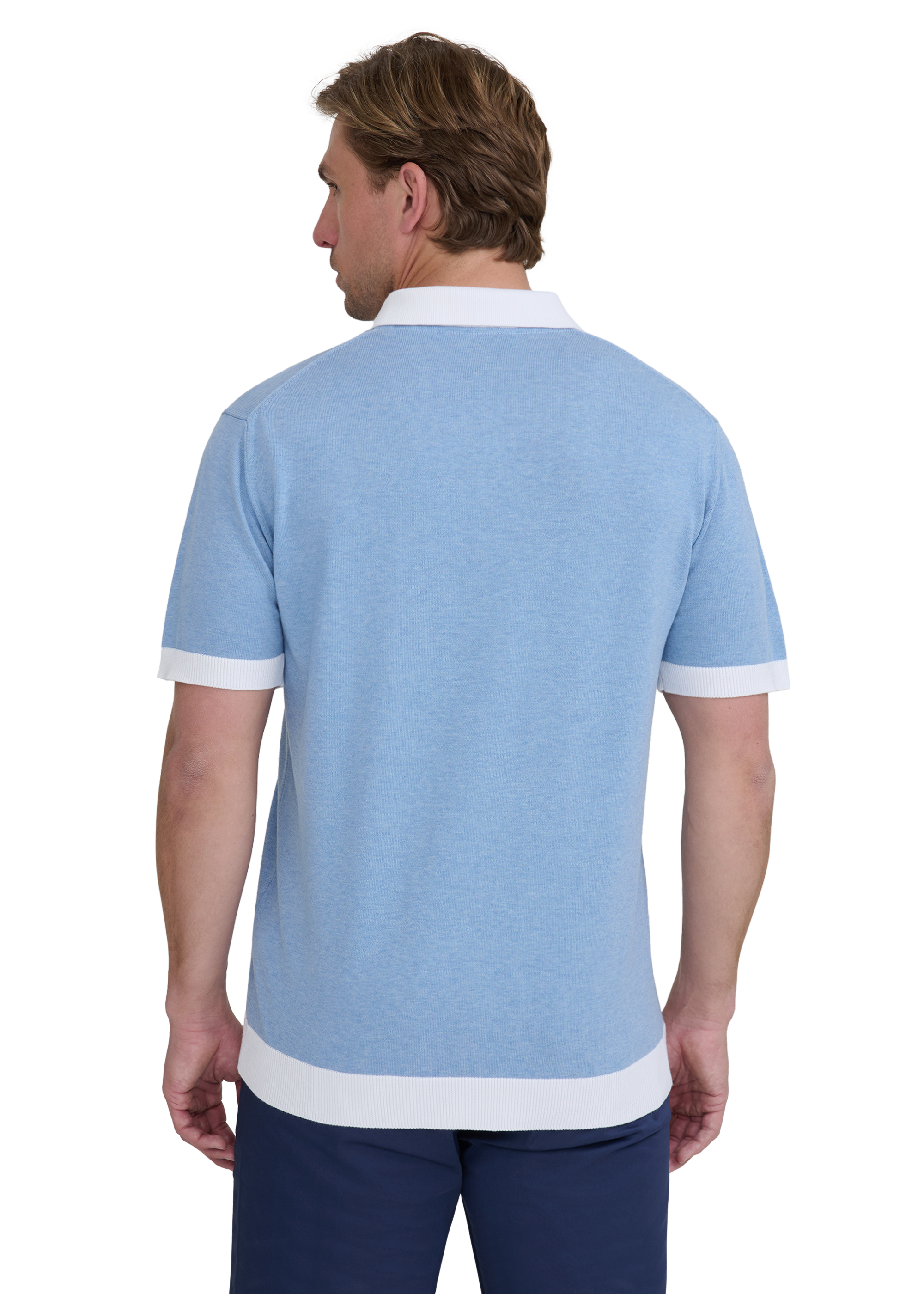 Sandbanks Revere Collar Polo - Dusty Blue