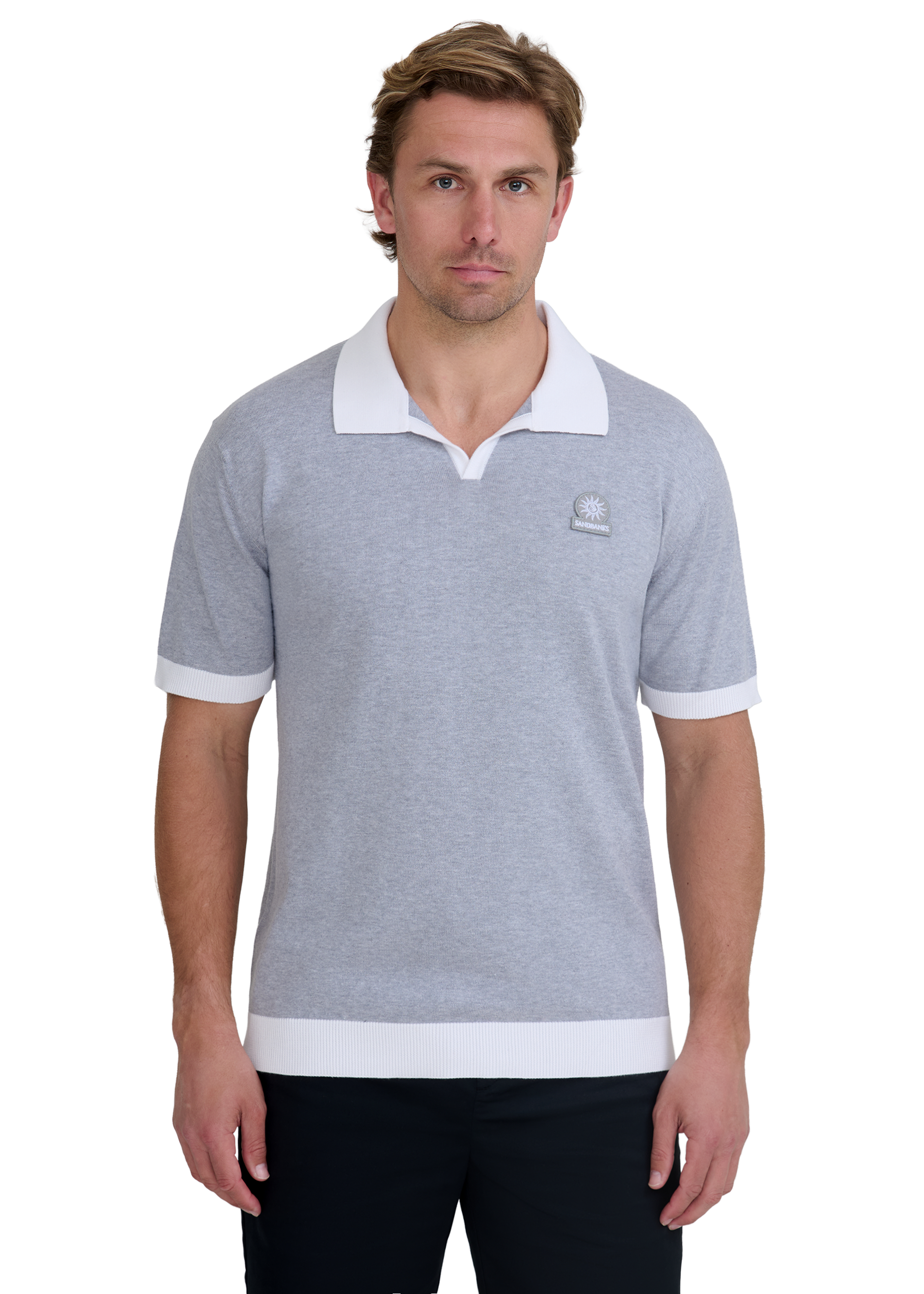 Revere Collar Polo - Grey Marl