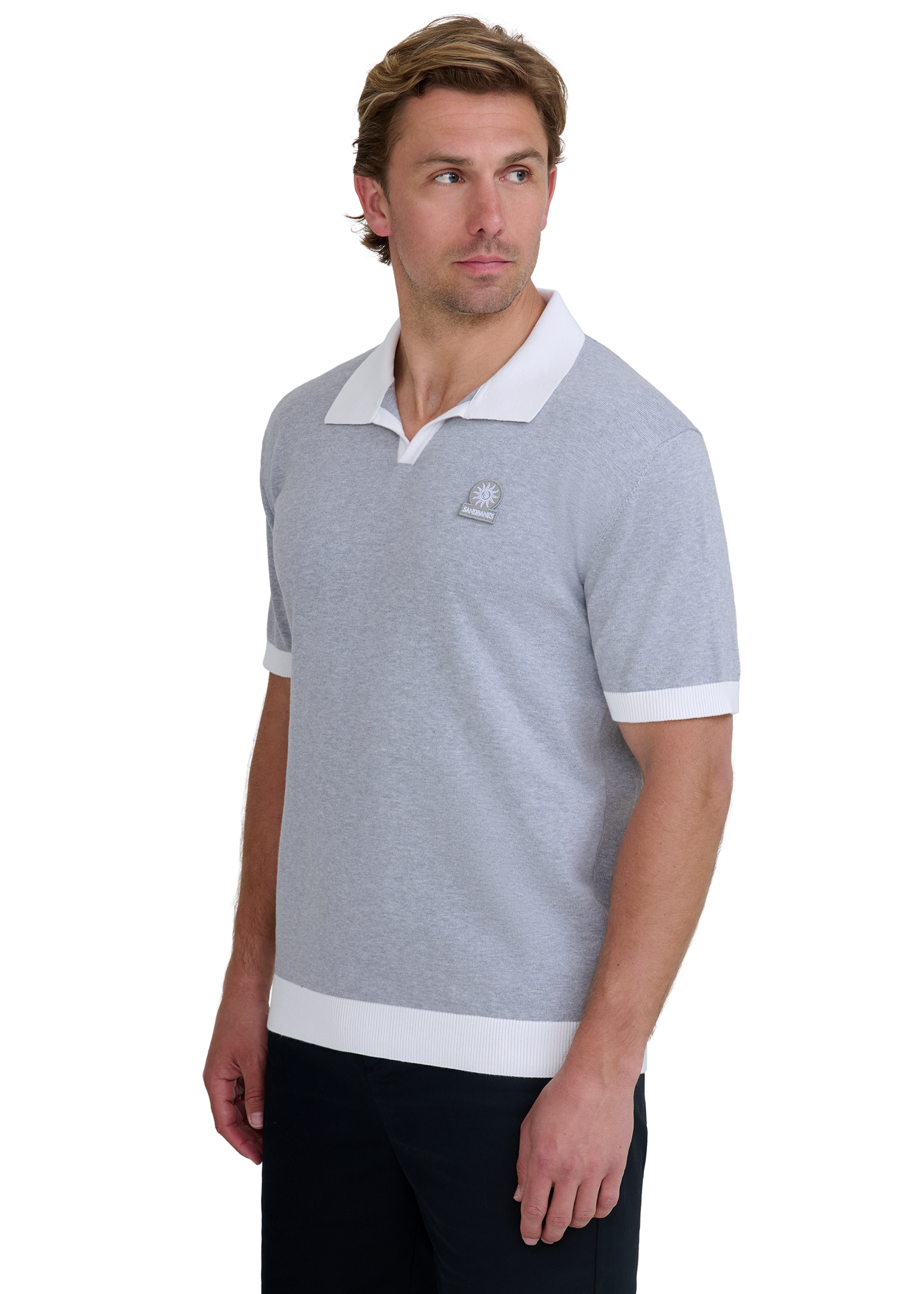 Revere Collar Polo - Grey Marl