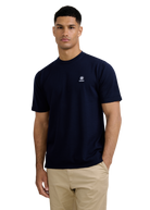 Merino Wool Knitted T-Shirt - Navy