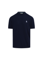Merino Wool Knitted T-Shirt - Navy