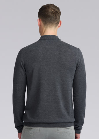 Sandbanks Turtle Neck Merino Wool Jumper - Anthracite