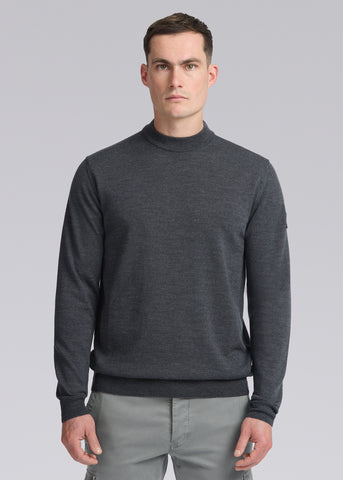 Sandbanks Turtle Neck Merino Wool Jumper - Anthracite