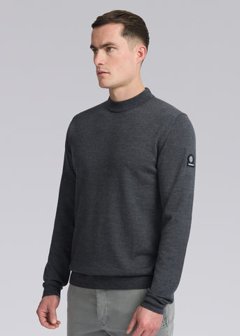 Sandbanks Turtle Neck Merino Wool Jumper - Anthracite