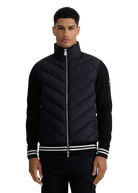 Hybrid Full-Zip Puffer Cardigan - Black