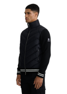 Hybrid Full-Zip Puffer Cardigan - Black