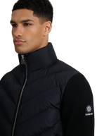 Hybrid Full-Zip Puffer Cardigan - Black