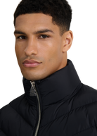 Hybrid Full-Zip Puffer Cardigan - Black