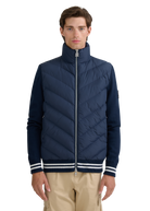 Hybrid Full-Zip Puffer Cardigan - Navy