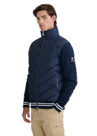 Hybrid Full-Zip Puffer Cardigan - Navy