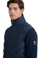 Hybrid Full-Zip Puffer Cardigan - Navy