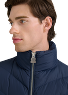 Hybrid Full-Zip Puffer Cardigan - Navy