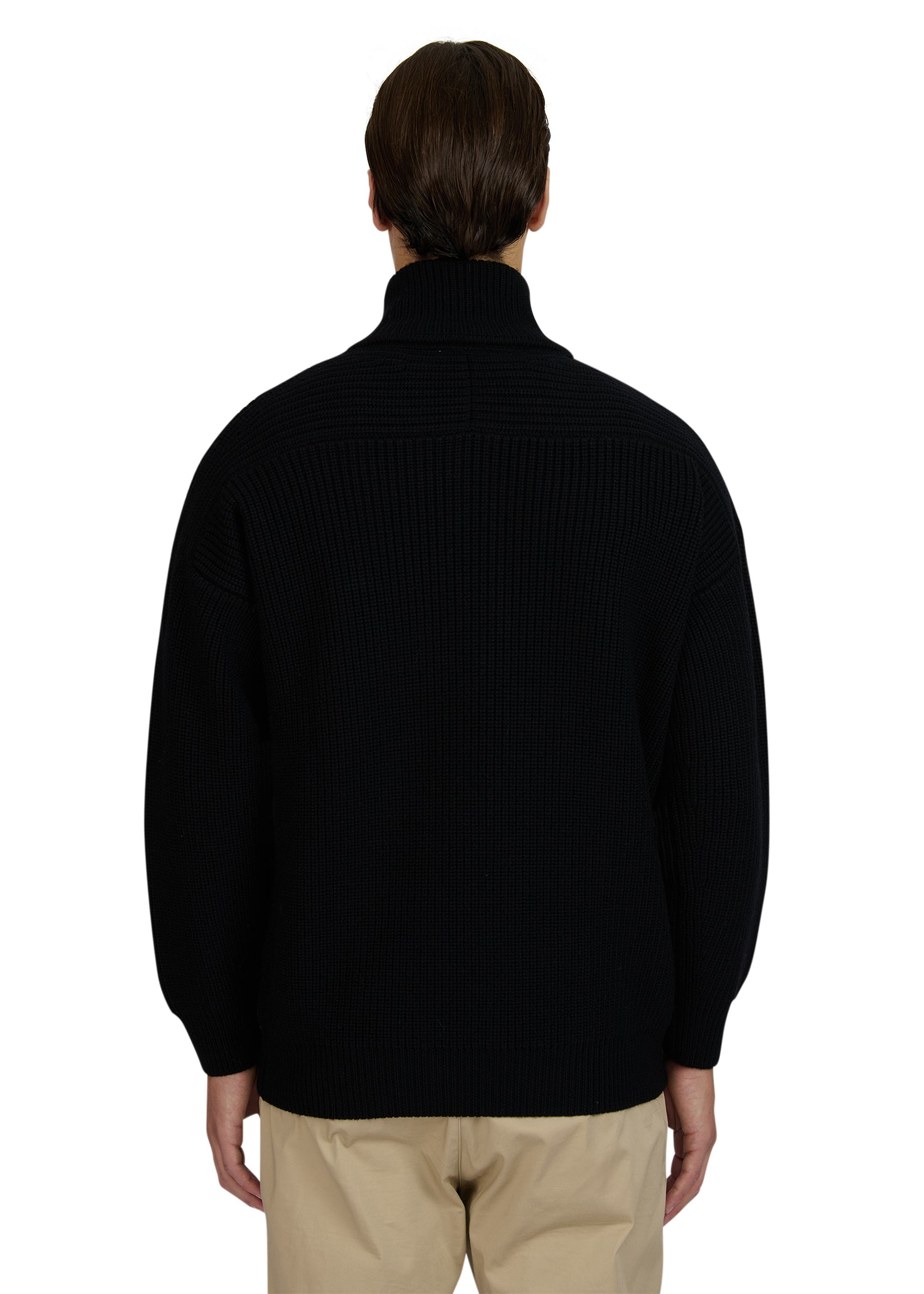 Sandbanks Chunky Knit Quarter Zip - Black