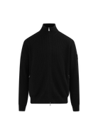 Zip-Through Funnel Neck Cardigan - Black