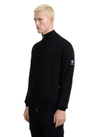 Zip-Through Funnel Neck Cardigan - Black