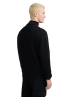 Zip-Through Funnel Neck Cardigan - Black