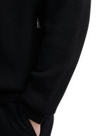 Zip-Through Funnel Neck Cardigan - Black